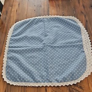 Hand Crafted Vintage Set Of 4 Blue and White Placemats 16 Inch Square